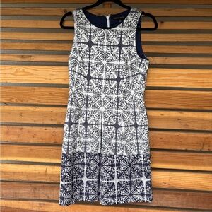 Cynthia Steffe Navy and White Sleeveless Dress